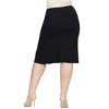 Plus A-Line Elastic Waist Knee Length Skirt - 24seven Comfort Apparel™ - 3 of 4