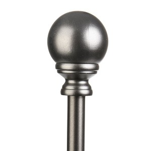 Farberware 24"-48", (Grey) 3/4 Inch Diameter Heavy Duty Adjustable Wall Drapery Window Curtain rod, With Cap Finials & Brackets, Decorative Curtain Rod For Kitchen,Bedroom,Living room - 1 of 3