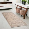 Ivory And Brown Floral Medallion Area Rug With Fringe - 2 of 4