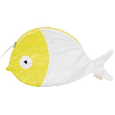 Sunnylife Kids Wet Bag - Finn the Fish Neon Yellow - Fish Shaped Zipper Bag