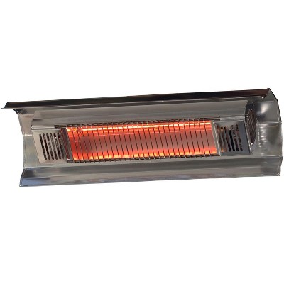 Fire Sense Wall Mounted Infrared Patio Heater 1500 Watts Weatherproof Lightweight Indoor Outdoor Use Electric Cord Mounting Bracket - Stainless Steel