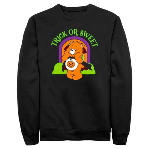 Men s Care Bears Halloween Trick Or Sweet Sweatshirt Black