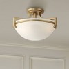 Regency Hill Mallot Modern Ceiling Light Semi Flush Mount Fixture 12 1/2" Wide Soft Gold 2-Light Marbleized Glass Bowl Shade for Bedroom Living Room - 2 of 4