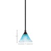Toltec Lighting Any 1 - Light Pendant in  Black Copper with 7" Teal Crystal Shade - 2 of 2