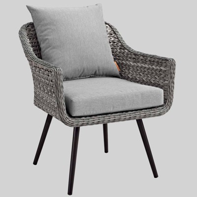 Endeavor Wicker Rattan Patio Armchair Gray - Modway