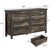 Infurnic Decorative Storage Cabinets Farmhouse 6 Drawers End Table for Bedroom, Wood Rustic Tall Chest of Drawers, Brown, 54"*15.75"*31.25" - 2 of 4