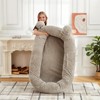 Human Dog Bed, 71''x45''x12'' Large Dog Bed with Blanket, Storage Pockets, Portable Handle, Removable Cover, Human Size Pet Bed for Adult - 3 of 4