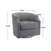 NicBex PU Leather Fabric Swivel Accent Chair,Upholstered Swivel Living Room Chairs with Curved Backrest,Accent Chairs for Living Room - 3 of 4