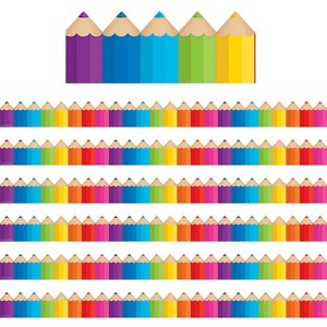 Teacher Created Resources® Colored Pencils Die-Cut Border Trim, 35 Feet Per Pack, 6 Packs - 1 of 3