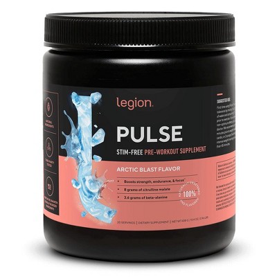 Legion Pulse Natural Pre-Workout Supplement Caffeine-Free - Arctic Blast - 20 Servings