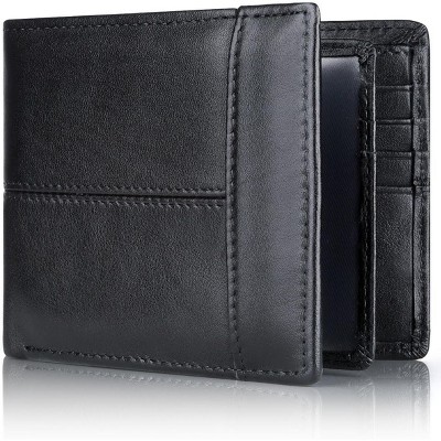 Paaaawaters Mens Wallet Rfid Blocking Leather Wallet for Men Bifold Wallets with 1 ID Window 16 Card Slot