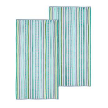 Textured Cotton Oversized Stripe Beach Towels (Set of 2) by Blue Nile Mills