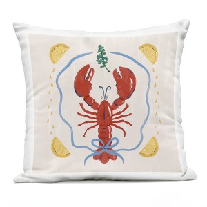 Stupell Industries Lobster & Ribbon Illustration Outdoor Decorative Throw Pillow, 18 x 18 - 1 of 3