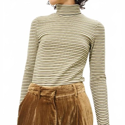 Women's Carmelite Striped Turtleneck Top - FRNCH
