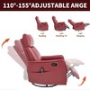Ridstar Faux Leather Massage Accent Chair with Rocking & Swivel Function for Living Room-Red - 4 of 4
