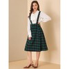 INSPIRE CHIC Women's Vintage Plaid A-Line Tartan Suspender Midi Skirt - 4 of 4