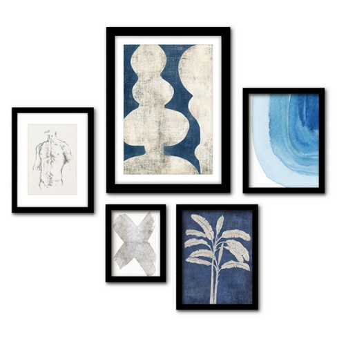 Americanflat 5 Piece White Framed Gallery Wall Art Set Modern