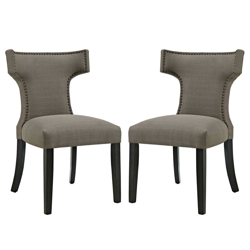 Modway Curve Dining Side Chair Fabric Set of 2, 1 of 6