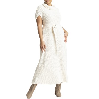 ELOQUII Women's Plus Size Cocoon Sweater Dress