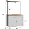 Cabihome 42" Island, Heavy-Duty Multi-Functional Kitchen Cart with 2-Tier Shelves, 5 Hooks, and Solid Wood Construction - Ideal for Kitchen, Dining - 2 of 4