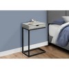 Vynxaria Contemporary C-Shaped Accent Table, Grey Laminate, Black Metal, 16" L x 10" W x 25" H - 2 of 4