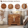 KWPZQEB Mid Century Nightstand, Bed Side Table with 2 Drawers & Silver Metal Handles, Wood Diamond Shaped End Table for Bedroom, Living Room - 4 of 4