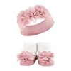 Hudson Baby Infant Girl Headband and Socks Giftset, Pink Green, One Size - 3 of 4