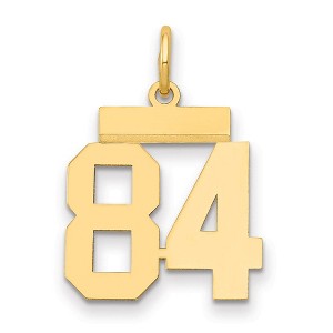 Black Bow Jewelry 14k Yellow Gold, Athletic Collection, Small Polished Number 84 Pendant - 1 of 3