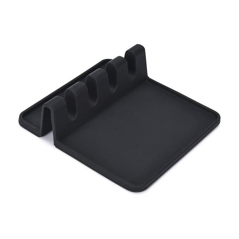 Zorestar Silicone Utensil Rest with Drip Pad, Black, 1 of 4