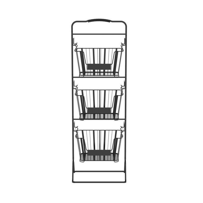 Oceanstar 3-Tier Metal Wire Storage Basket Stand with Removable Baskets – Black, 4 of 11