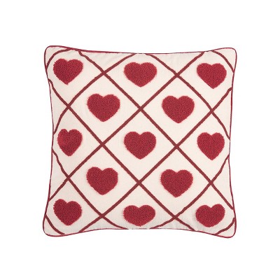 C&F Home 18" x 18" Vintage Hearts Tufted Throw Valentine's Day Decorative Throw Pillow