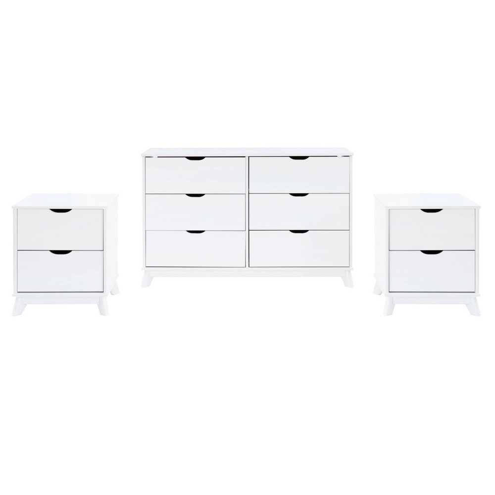 Powell Pensy Dresser and 2 Nightstands White