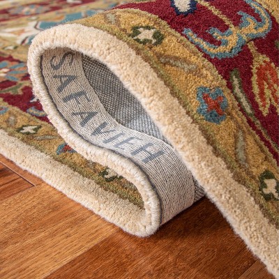 Ivory and Red Hand-Tufted Wool Rectangular Area Rug