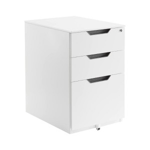 Vtec Trading White 3-Drawer Mobile File Cabinet - 1 of 3