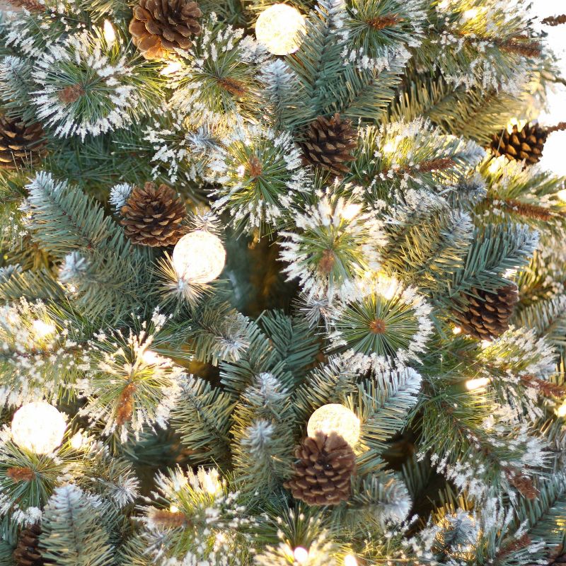 Puleo 7.5&#39; Pre-Lit LED Full Carolina Pine Artificial Christmas Tree White Lights, 3 of 4
