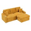 80" L-Shaped Sectional Sofa with Foldable Hidden Chaise, Armrest Cup Holder & Storage - 2 of 4