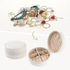 Unique Bargains Travel Round Small Portable PU Leather Jewelry Organizer Case Storage - 2 of 4