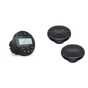 Hertz Marine HMR-10 Marine Digital Media Receiver Gauge style Receiver and HEX 6.5 M-TC - 6.5" 4-Ohm Coaxial Marine Speakers, Black Grilles - 1 of 4