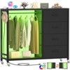 Aheaplus Dressers with Clothes Rack, Charging Station and Led Light, 4 Drawers Dresser for Bedroom - 4 of 4