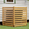 LOVMOR 38"W X 42"H Air Conditioner Fence Panels, 2 Panels Privacy Fence for Outside Privacy Screens Trash Can Enclosure with Metal Stake,Trash Can Screen Fence Pool Equipment Fence, Wood - 2 of 4