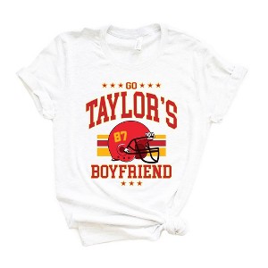 Simply Sage Market Women's Go Taylor's Boyfriend Helmet Short Sleeve Graphic Tee - 1 of 3