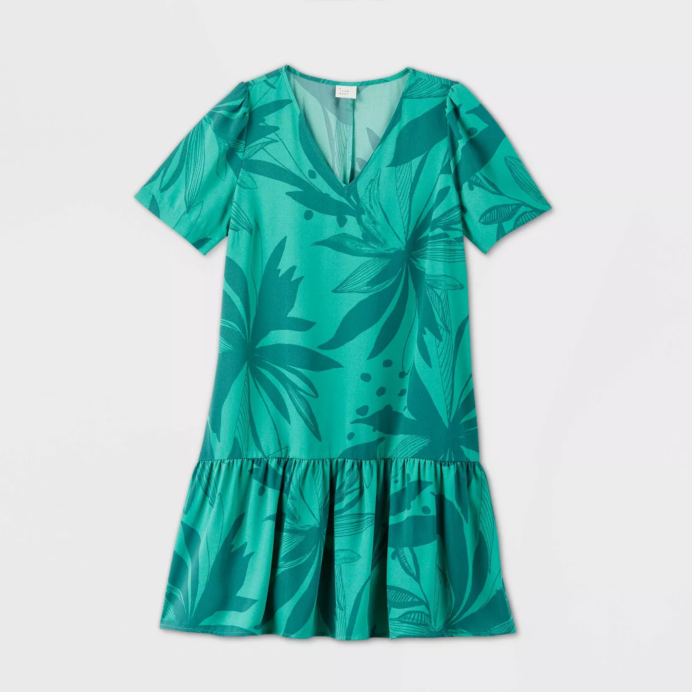 Women's Short Sleeve Ruffle Hem Dress - A New Day™ - image 1 of 9