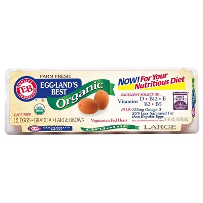 Eggland's Best Organic Grade A Large Brown Eggs - 12ct