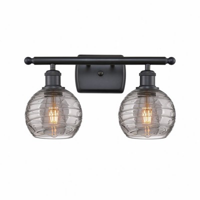 Athens Deco Swirl - 2 Light Bath Vanity In Industrial Style-11 Inches Tall and 16 Inches Wide