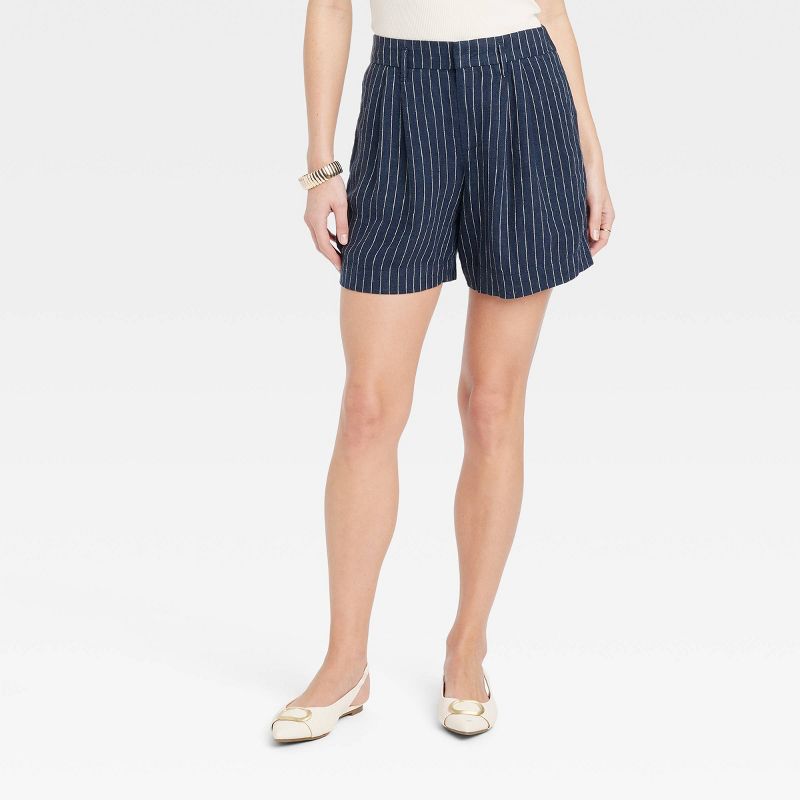 Women's High-Rise Pleated Front Shorts - A New Day™, 1 of 12
