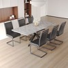 7-Piece Extendable Dining Set with Rectangle Kitchen Table and 6 C-shaped Tube Armless Chairs - 3 of 4
