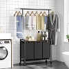Laundry Sorter Cart with Hanging Rod, 3 Section Laundry Hamper with Wheels for Small Spaces, Laundry Organizer, Dirty Clothes Hamper - 3 of 4