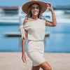 Women's Apricot Cutout Waffle Knit Mini Dress - Cupshe - 3 of 4