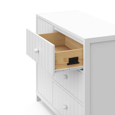 White GREENGUARD Certified 3-Drawer Combo Nursery Dresser