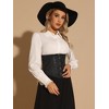 Allegra K Women's Floral Lace Up Corset Vintage Bustier Tube-Tops - 2 of 4